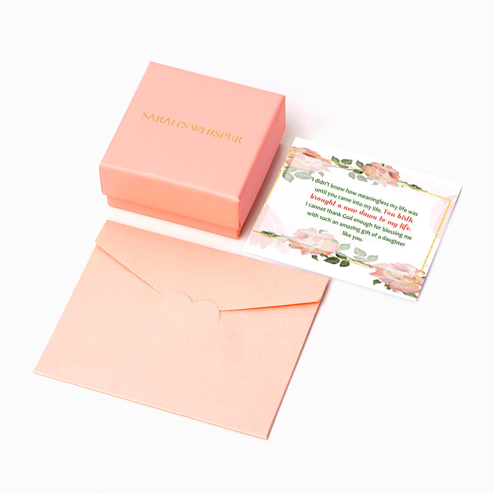 Elegant accord bracelet with a heartfelt message card in a gift box.